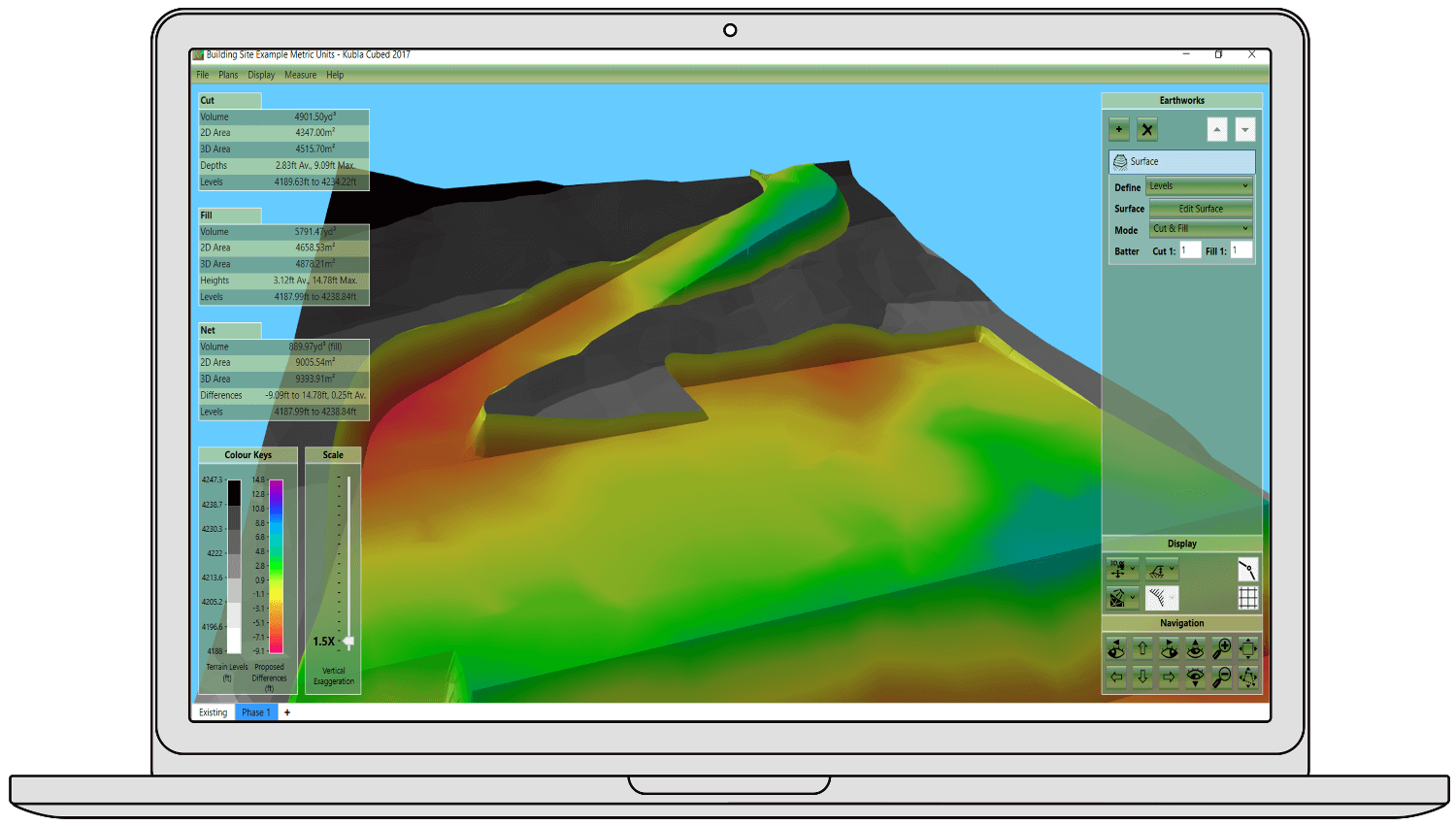 Earthworks Cut & Fill Software