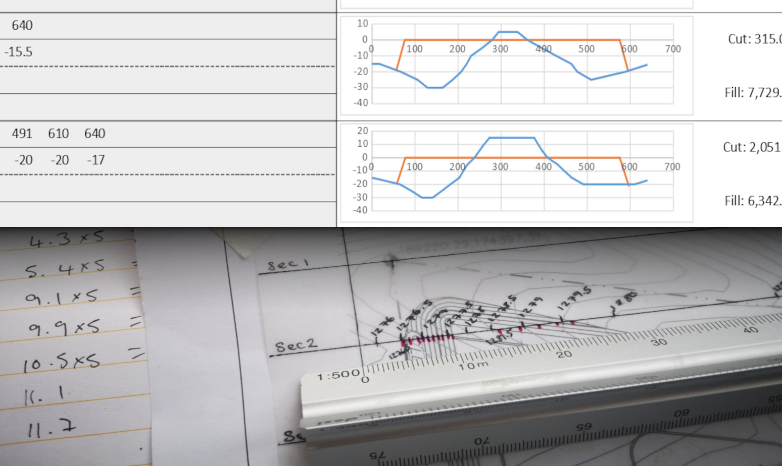 Calculating Earthworks Cut & Fill With A Spreadsheet | Cross Section Method