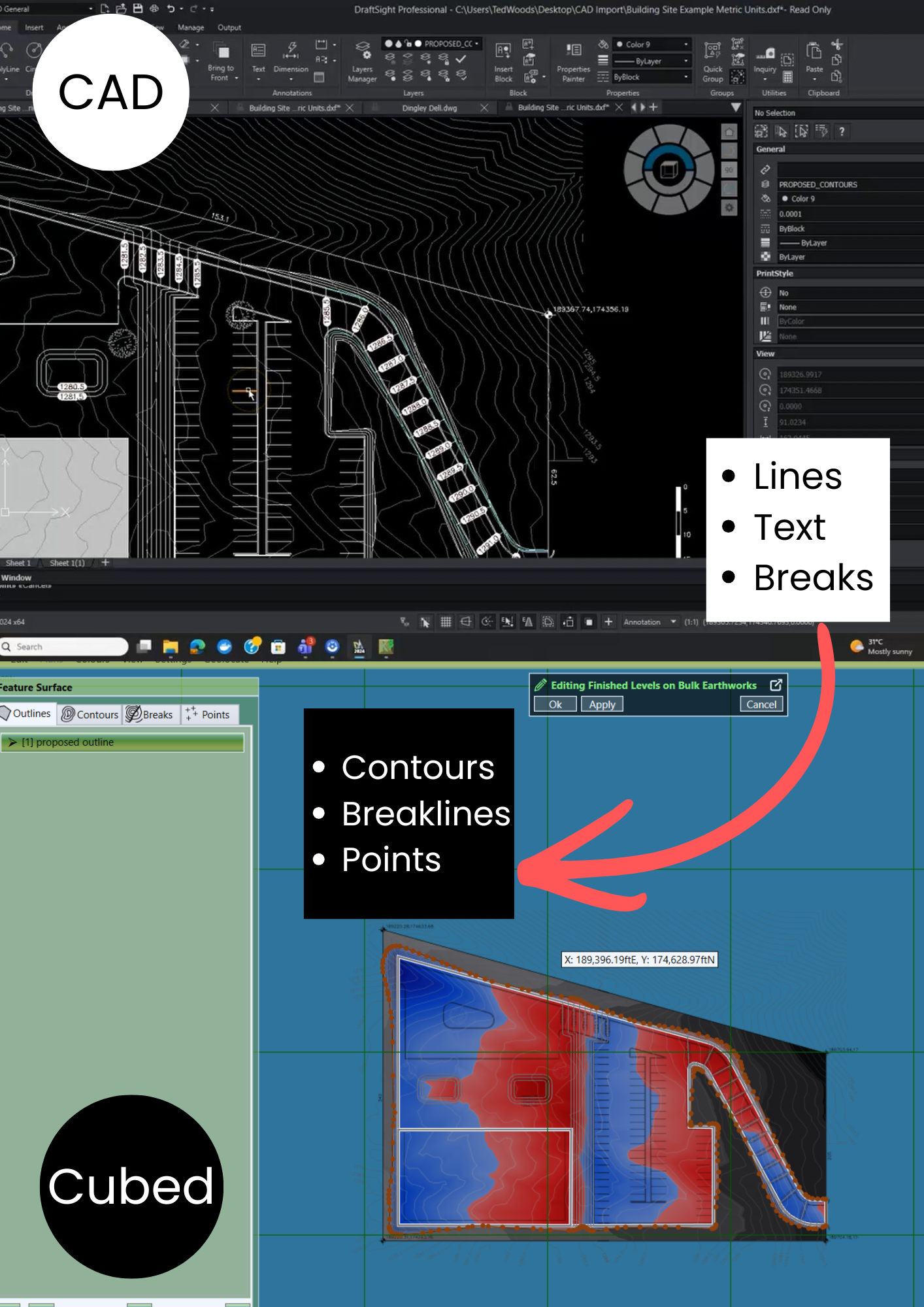 CAD Lines Text Breaks